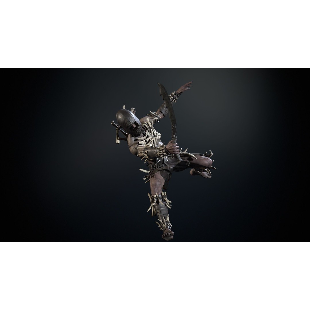 SkinnyOrc 3D Model – Low Poly Game Character, FBX, Rigged - View 17