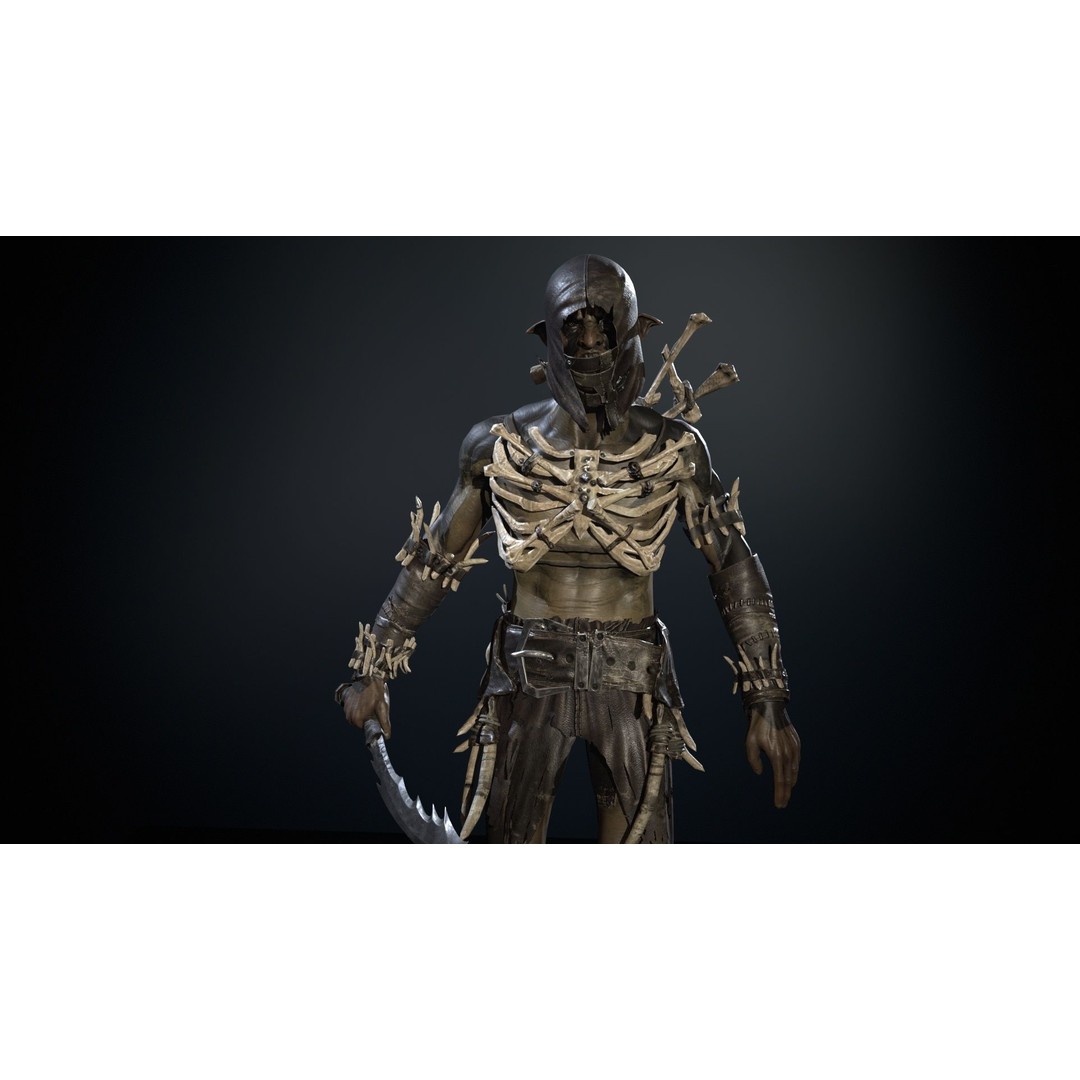 SkinnyOrc 3D Model – Low Poly Game Character, FBX, Rigged - View 19