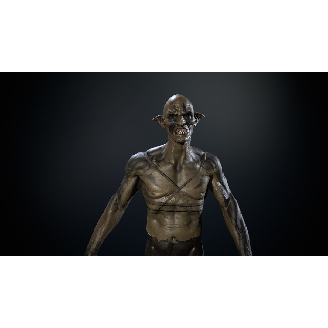 SkinnyOrc 3D Model – Low Poly Game Character, FBX, Rigged - View 20
