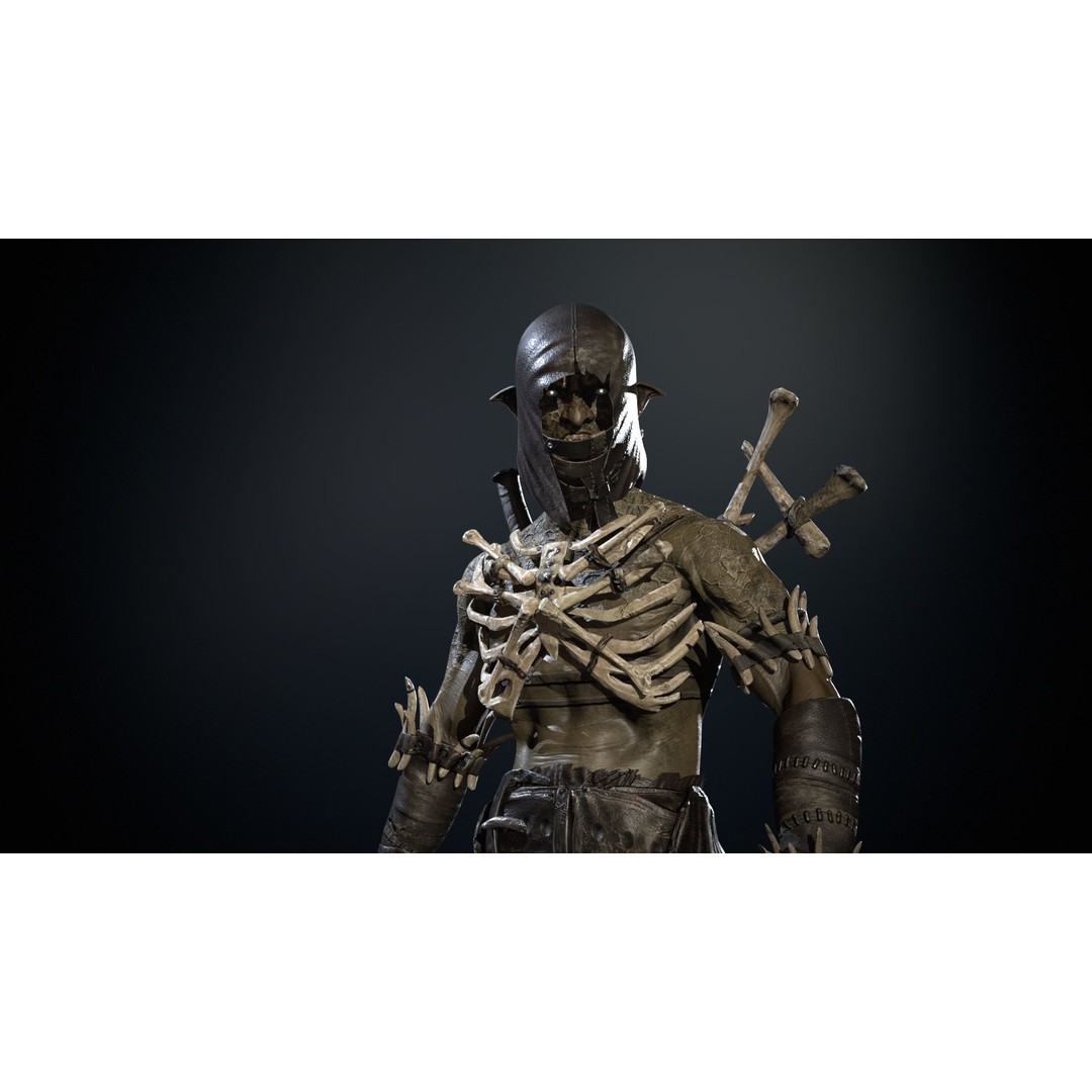 SkinnyOrc 3D Model – Low Poly Game Character, FBX, Rigged - View 22