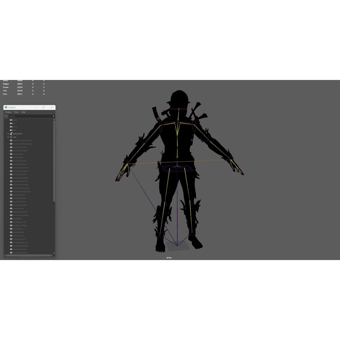 SkinnyOrc 3D Model – Low Poly Game Character, FBX, Rigged - View 27