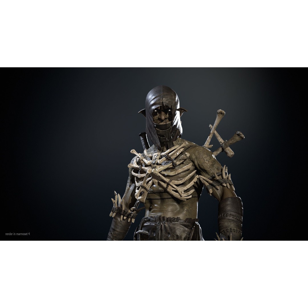 SkinnyOrc 3D Model – Low Poly Game Character, FBX, Rigged - View 3