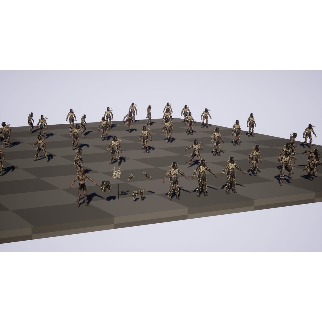SkinnyOrc 3D Model – Low Poly Game Character, FBX, Rigged - View 31