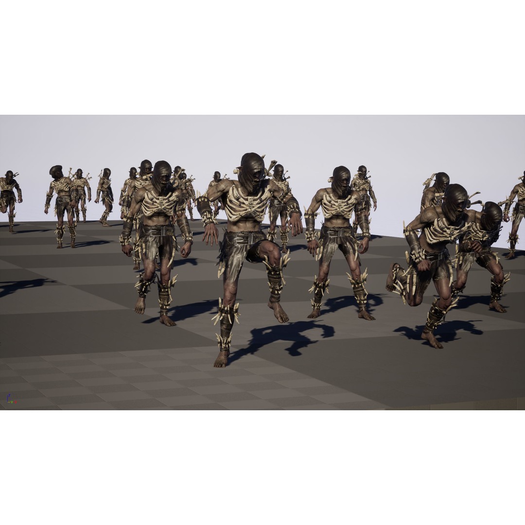 SkinnyOrc 3D Model – Low Poly Game Character, FBX, Rigged - View 32