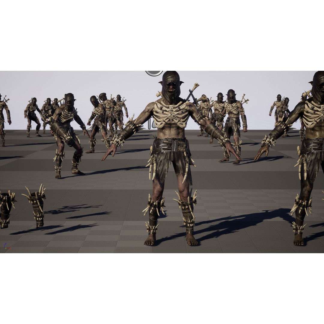 SkinnyOrc 3D Model – Low Poly Game Character, FBX, Rigged - View 33