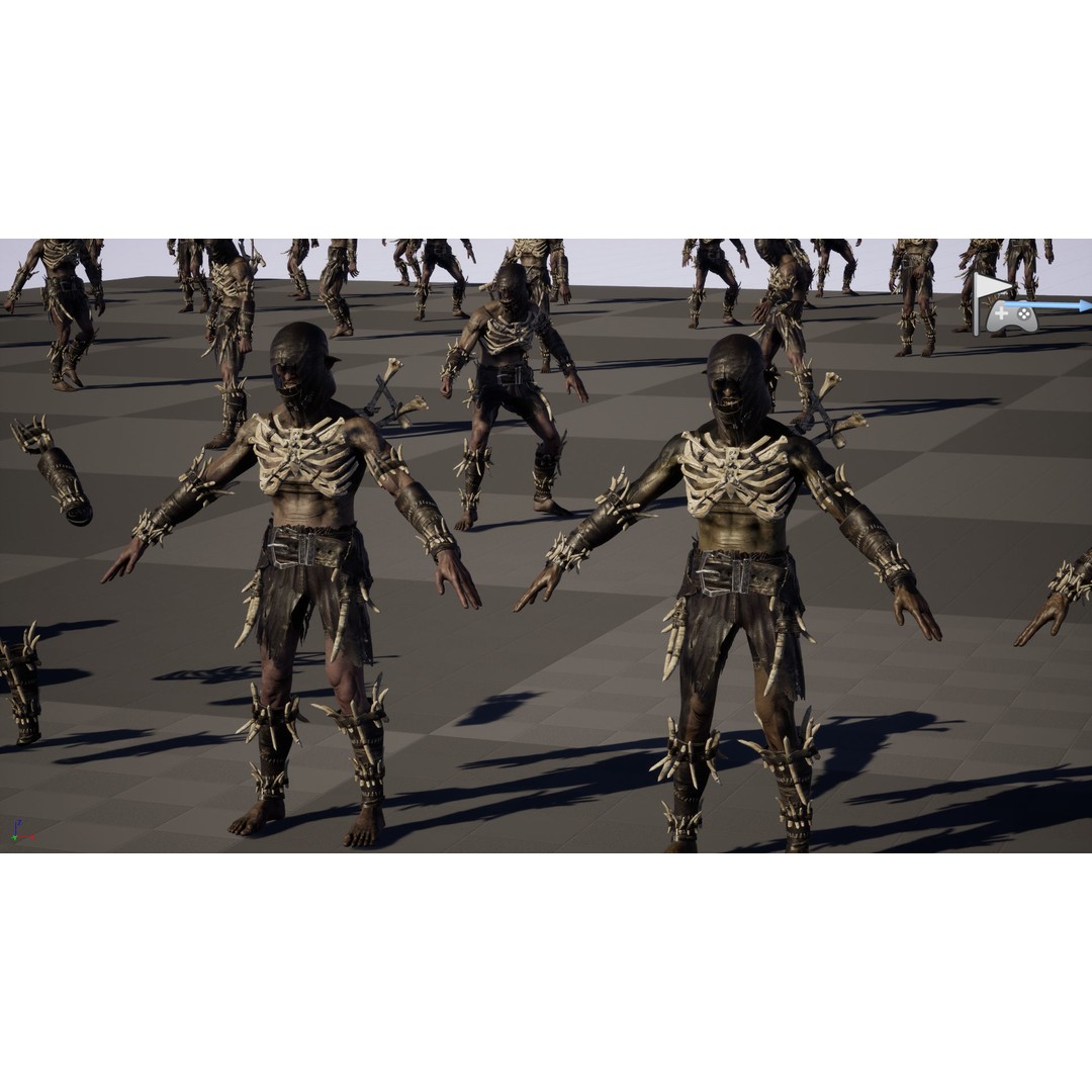 SkinnyOrc 3D Model – Low Poly Game Character, FBX, Rigged - View 34