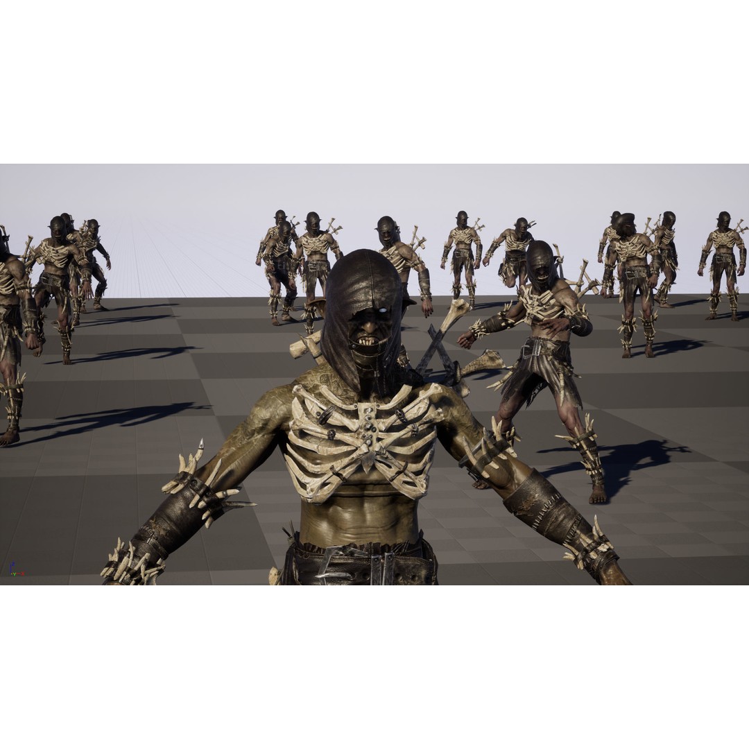 SkinnyOrc 3D Model – Low Poly Game Character, FBX, Rigged - View 35