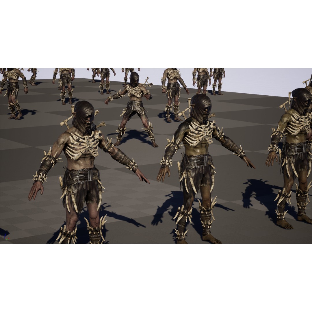 SkinnyOrc 3D Model – Low Poly Game Character, FBX, Rigged - View 36