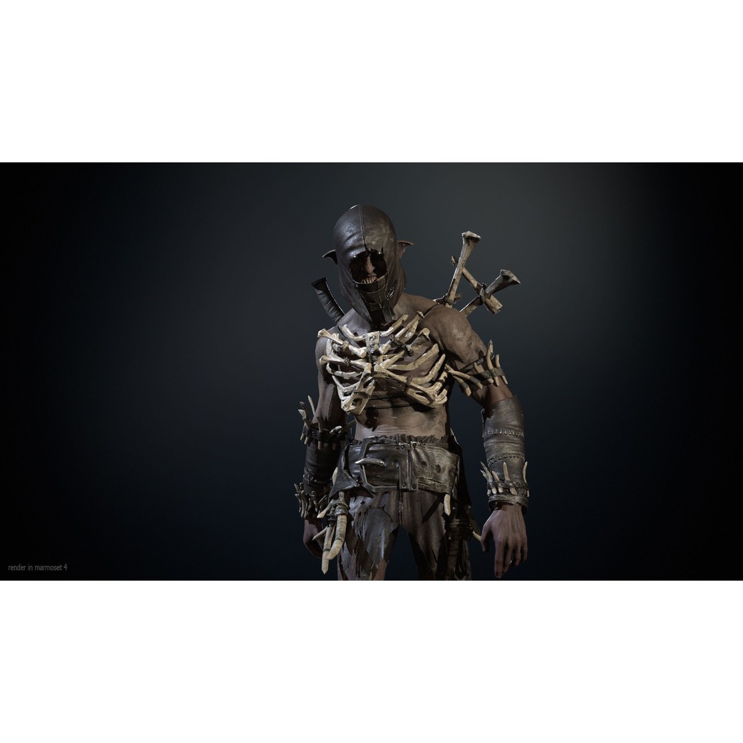 SkinnyOrc 3D Model – Low Poly Game Character, FBX, Rigged - View 5