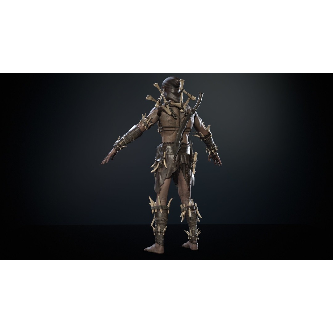 SkinnyOrc 3D Model – Low Poly Game Character, FBX, Rigged - View 7