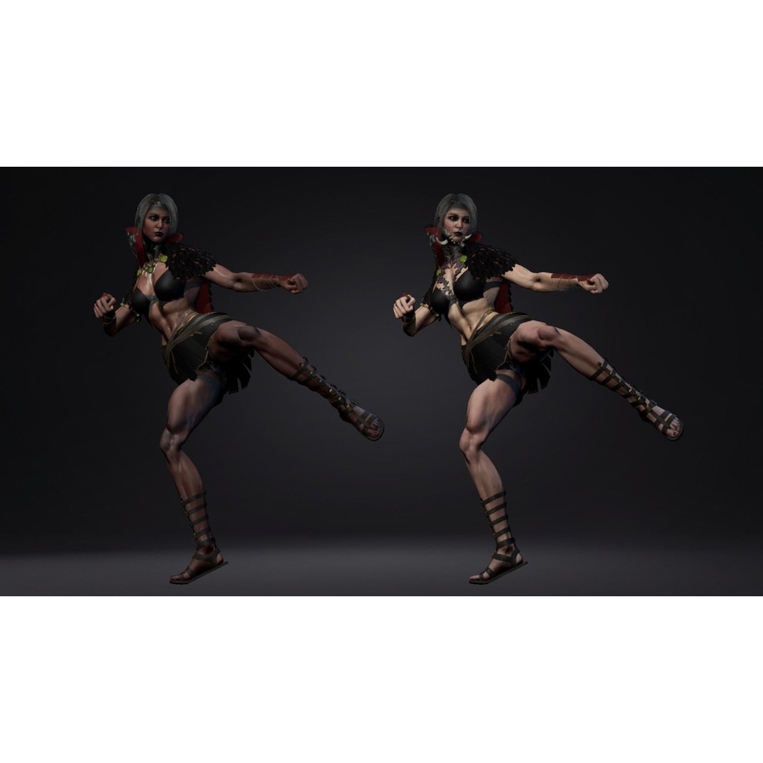 Fantasy Girl 3D Model – Low Poly Rigged Character, FBX, Game Ready - View 14