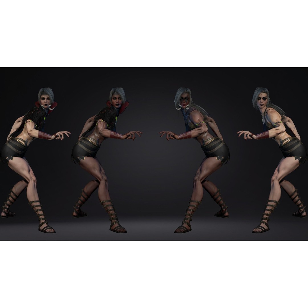 Fantasy Girl 3D Model – Low Poly Rigged Character, FBX, Game Ready - View 15