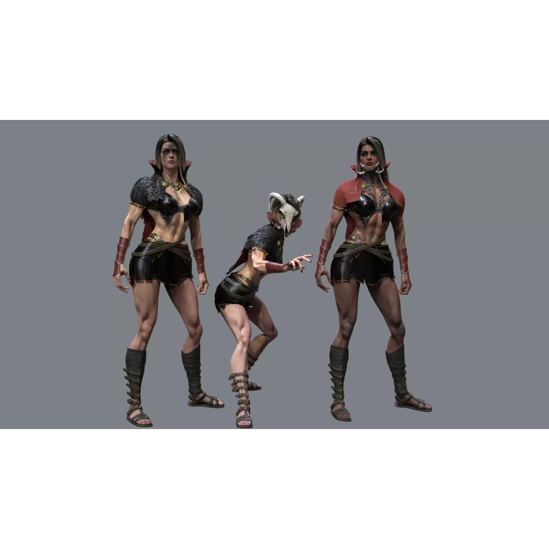 Fantasy Girl 3D Model – Low Poly Rigged Character, FBX, Game Ready - View 2