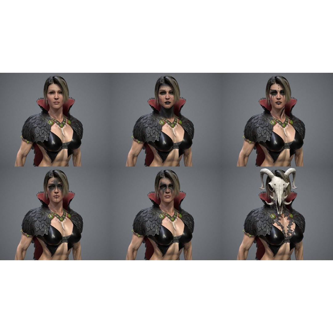 Fantasy Girl 3D Model – Low Poly Rigged Character, FBX, Game Ready - View 3