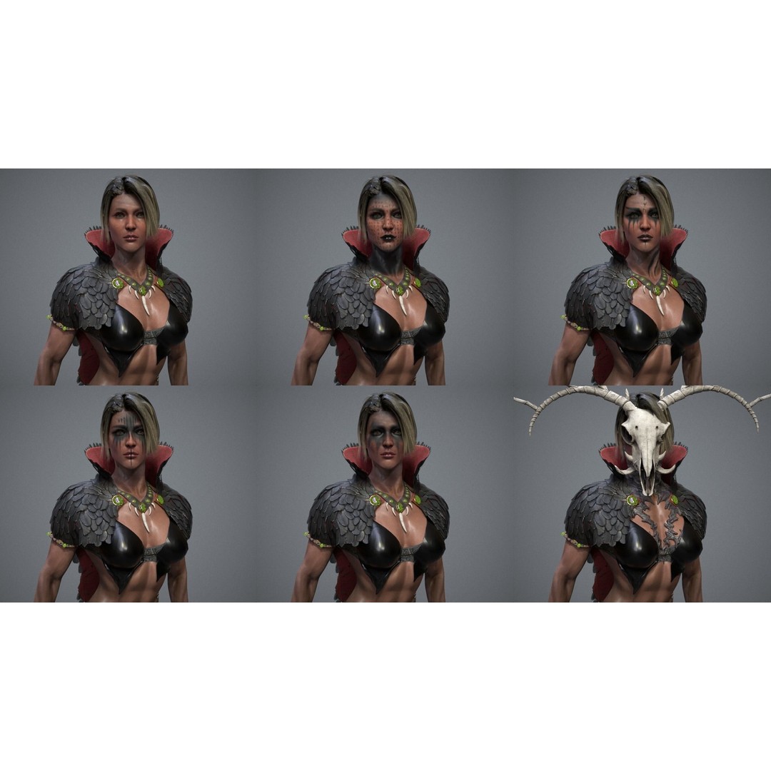 Fantasy Girl 3D Model – Low Poly Rigged Character, FBX, Game Ready - View 4