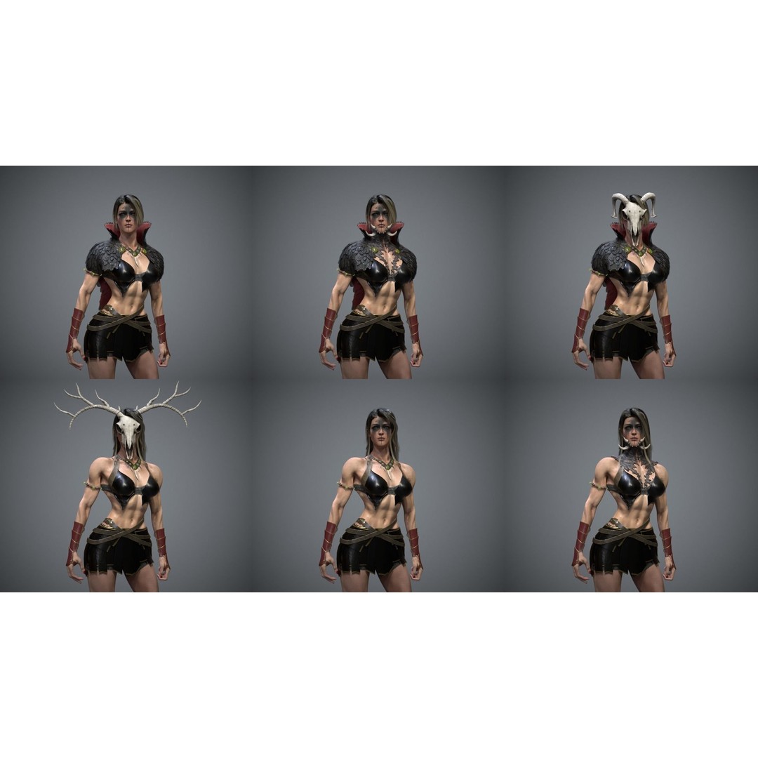 Fantasy Girl 3D Model – Low Poly Rigged Character, FBX, Game Ready - View 5