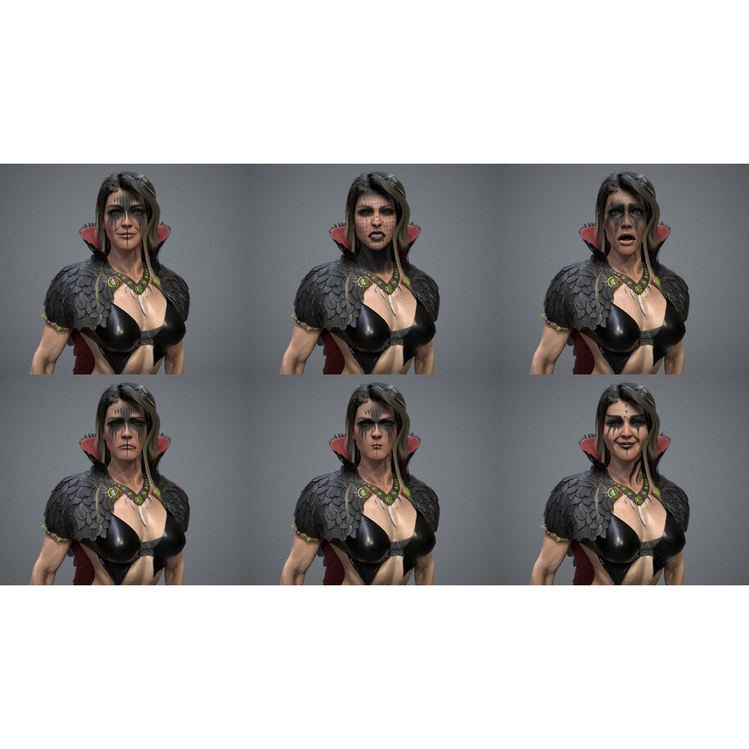 Fantasy Girl 3D Model – Low Poly Rigged Character, FBX, Game Ready - View 6