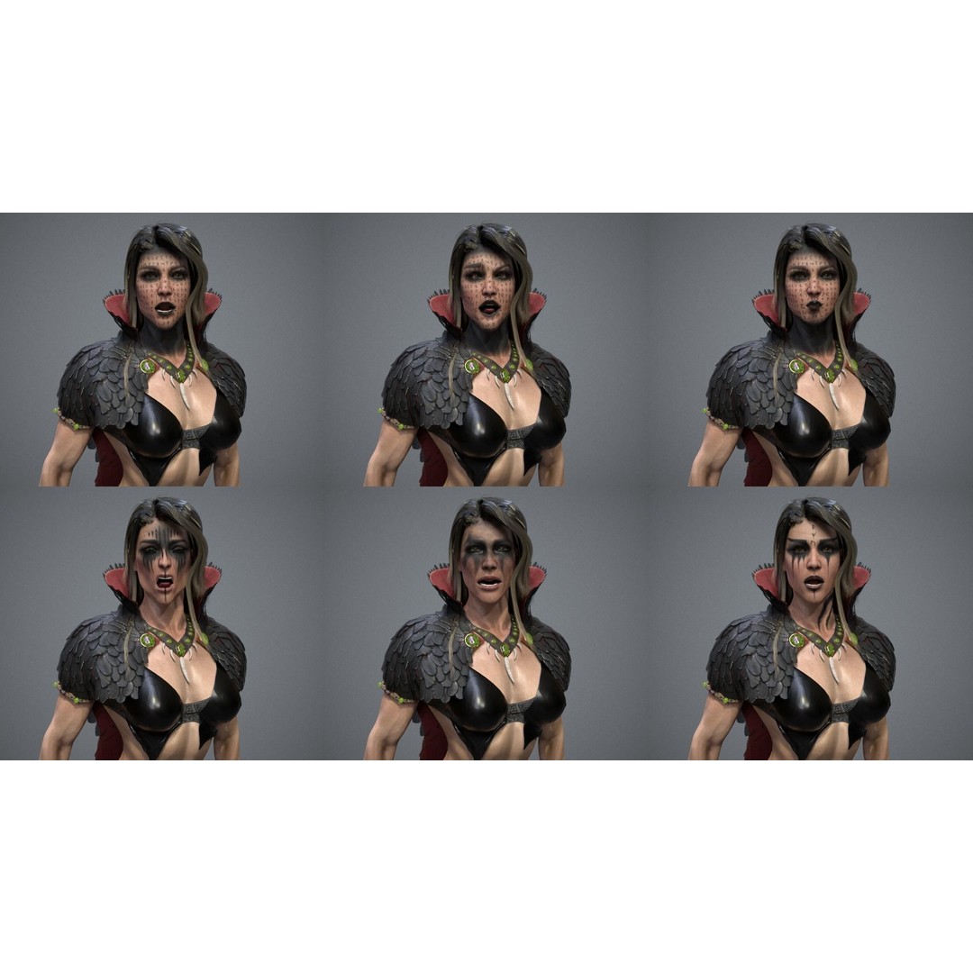 Fantasy Girl 3D Model – Low Poly Rigged Character, FBX, Game Ready - View 7