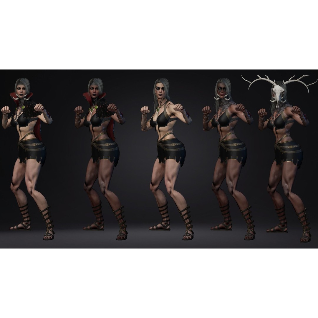 Fantasy Girl 3D Model – Low Poly Rigged Character, FBX, Game Ready - View 8