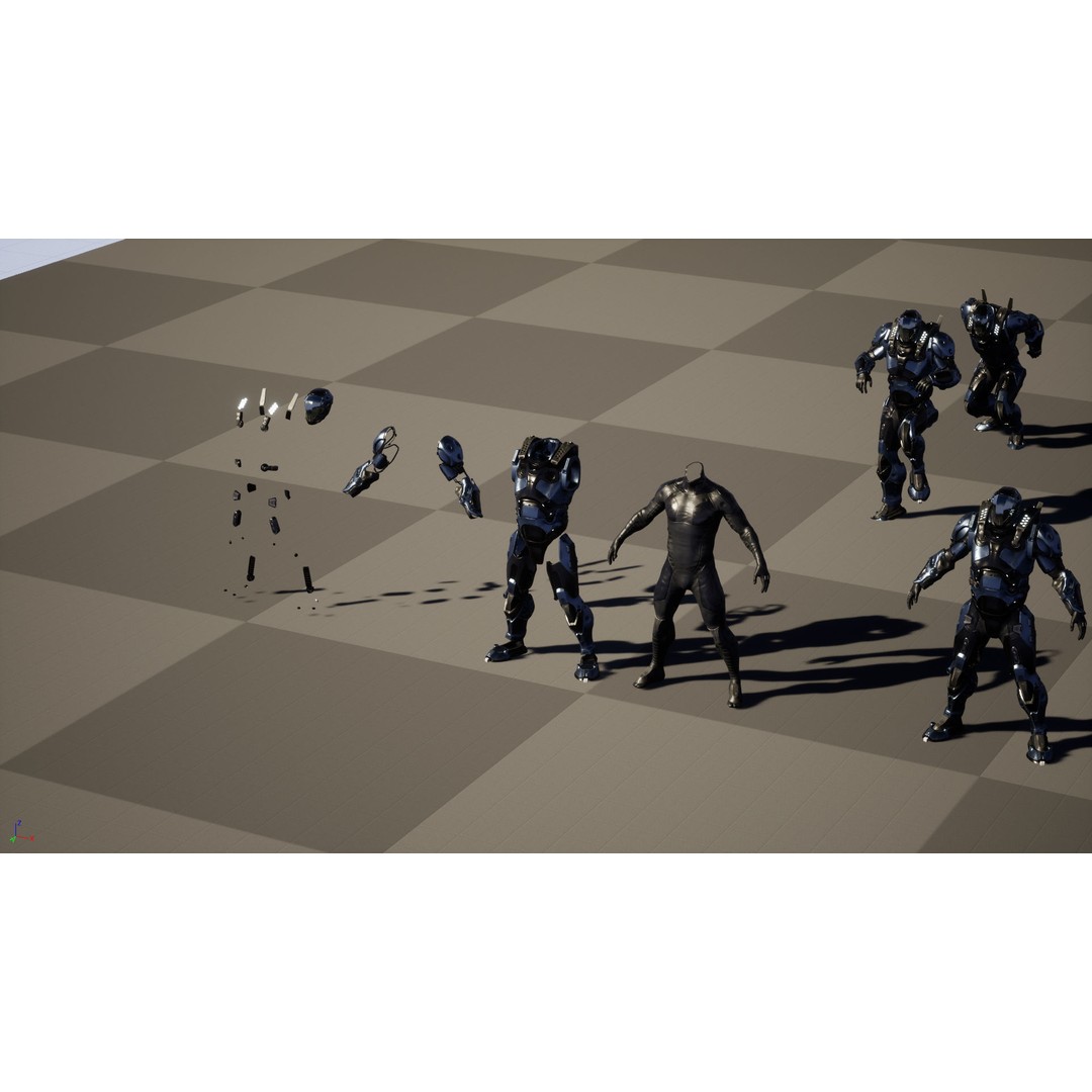 CyberJagg 3D Model – Low Poly Sci-Fi Character with Animations