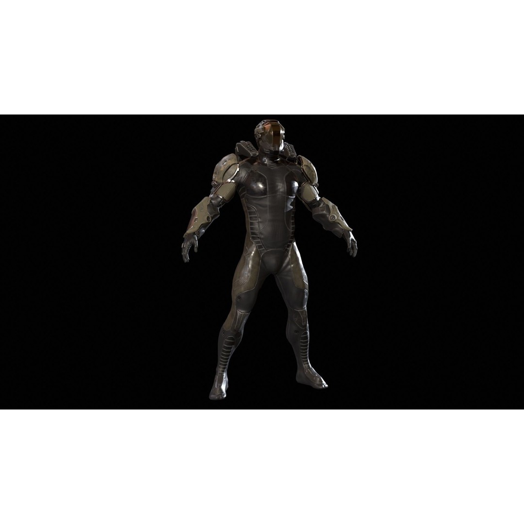 CyberJagg 3D Model – Low Poly Sci-Fi Character with Animations - View 10