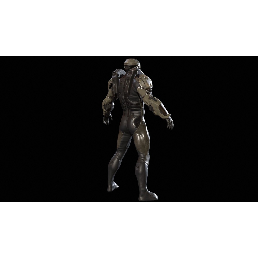 CyberJagg 3D Model – Low Poly Sci-Fi Character with Animations - View 11