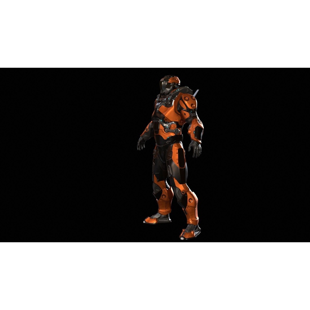 CyberJagg 3D Model – Low Poly Sci-Fi Character with Animations - View 15