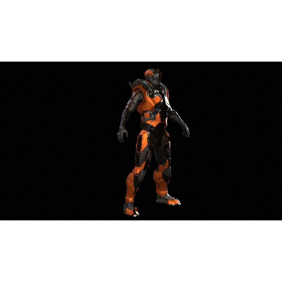 CyberJagg 3D Model – Low Poly Sci-Fi Character with Animations - View 16