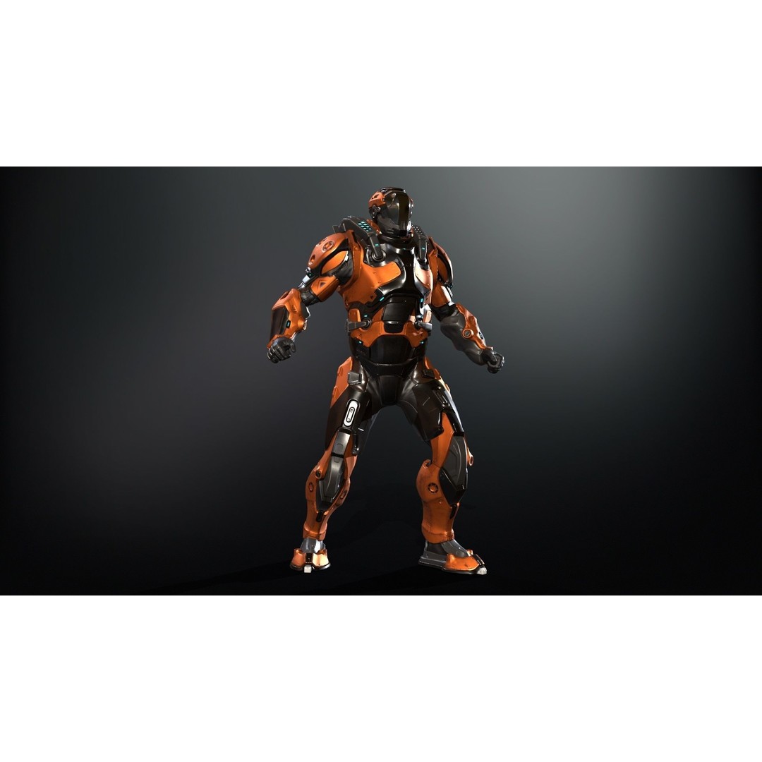 CyberJagg 3D Model – Low Poly Sci-Fi Character with Animations - View 18