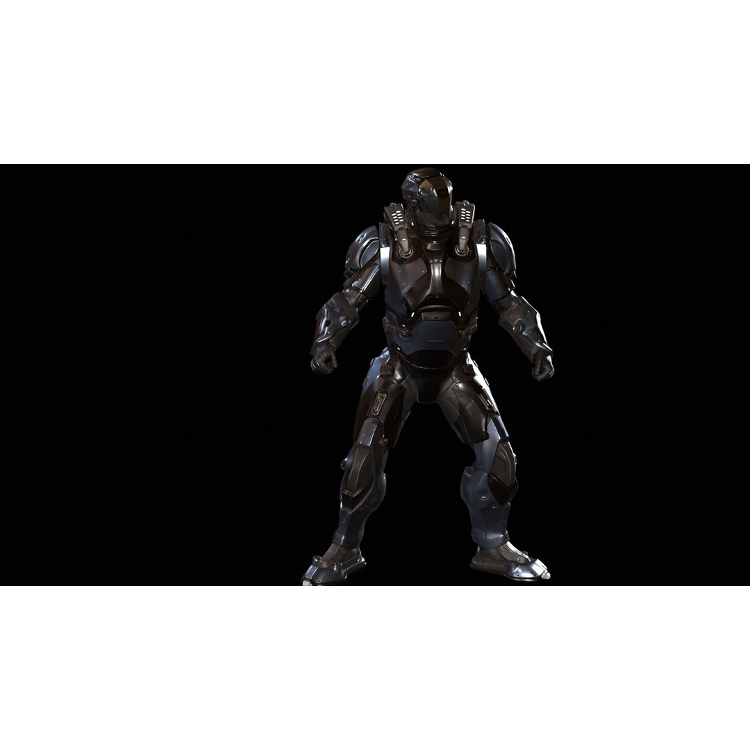 CyberJagg 3D Model – Low Poly Sci-Fi Character with Animations - View 19