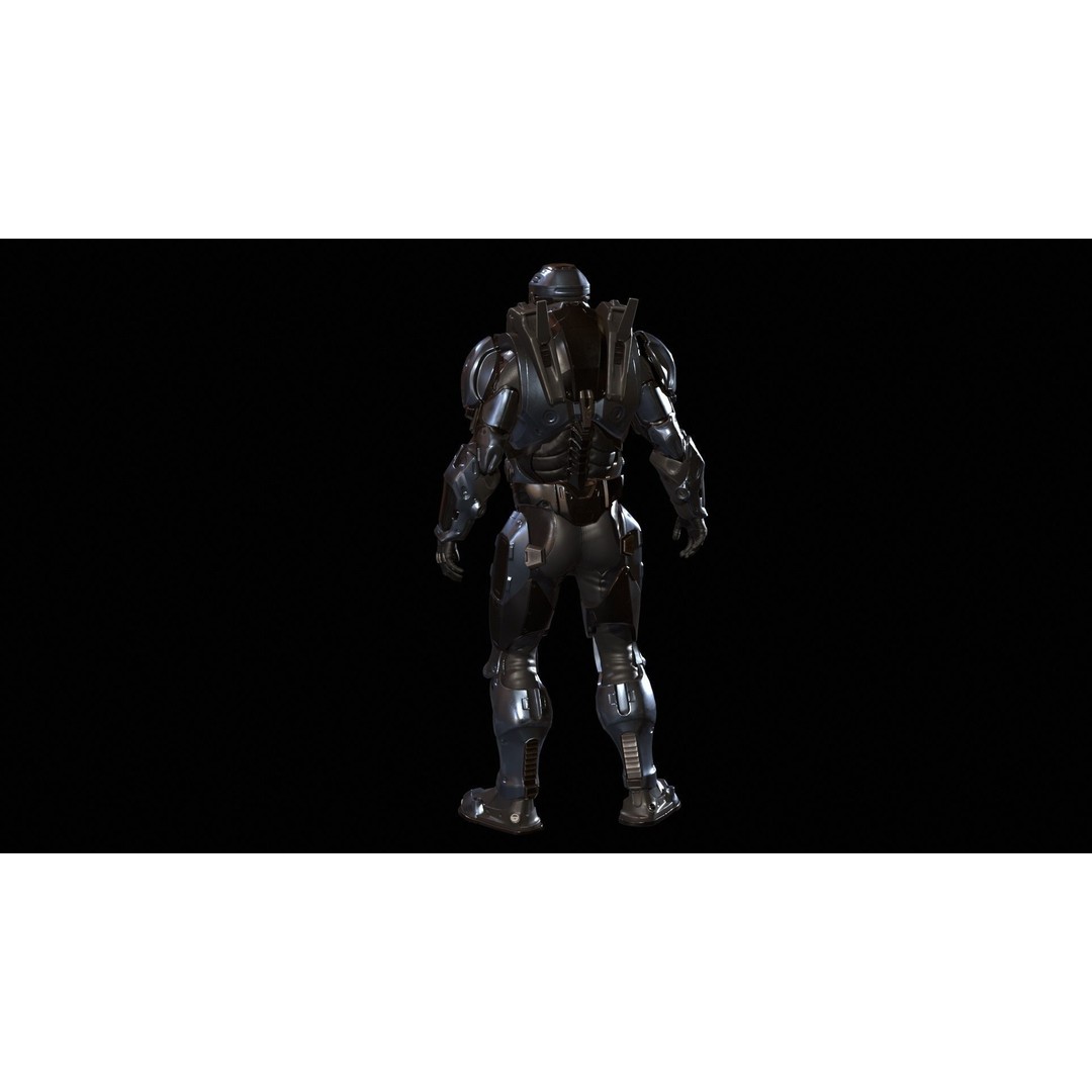 CyberJagg 3D Model – Low Poly Sci-Fi Character with Animations - View 21