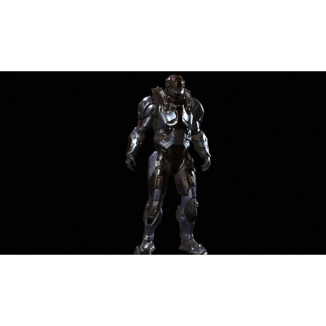 CyberJagg 3D Model – Low Poly Sci-Fi Character with Animations - View 22