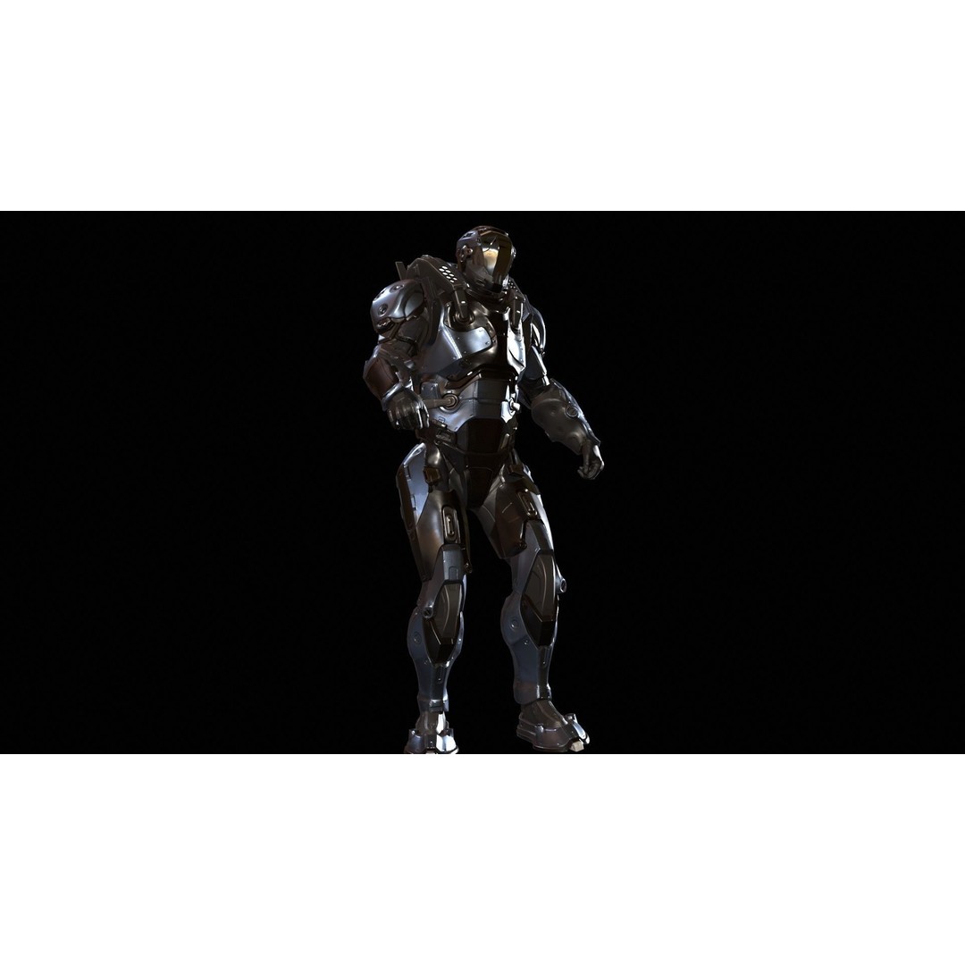 CyberJagg 3D Model – Low Poly Sci-Fi Character with Animations - View 23
