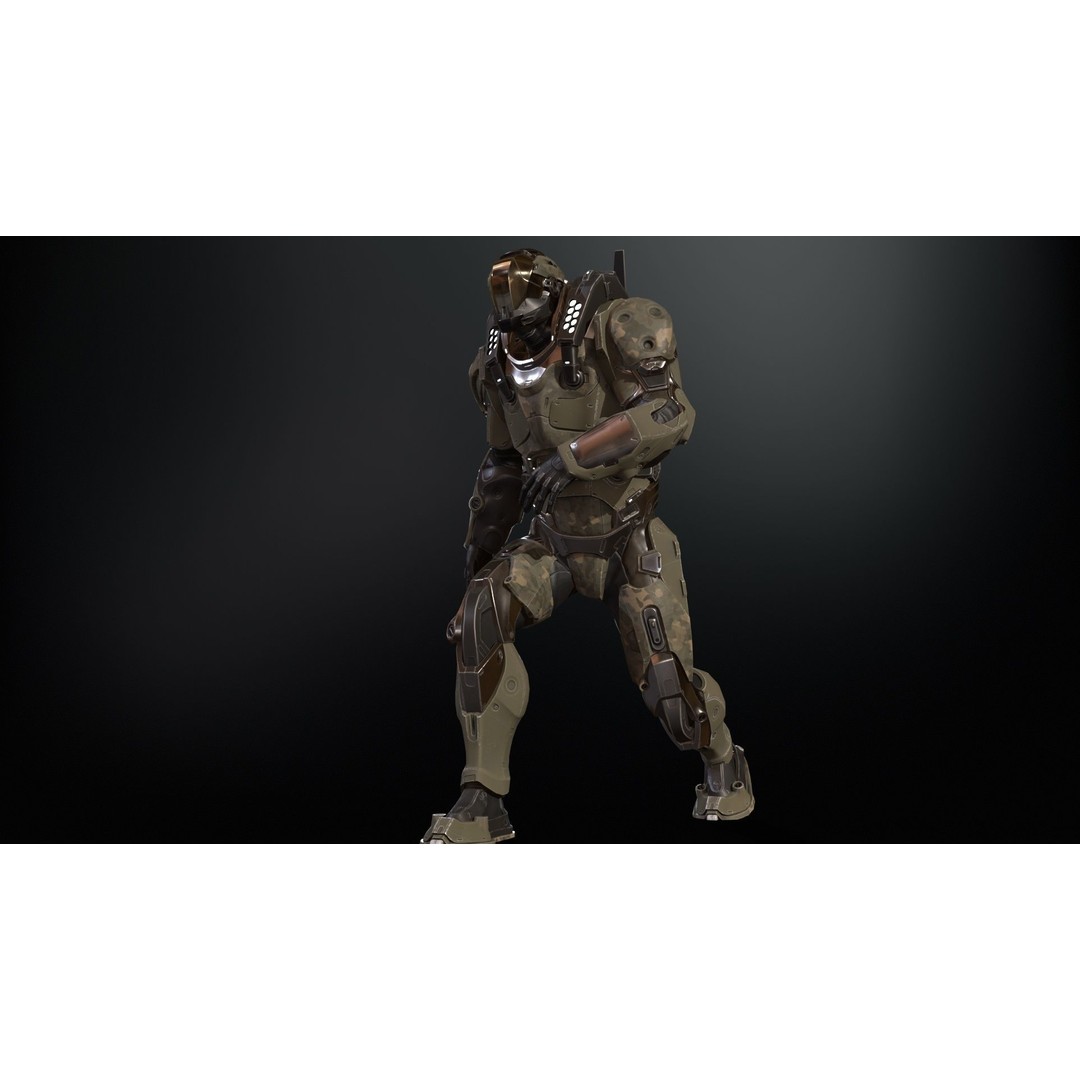 CyberJagg 3D Model – Low Poly Sci-Fi Character with Animations - View 27