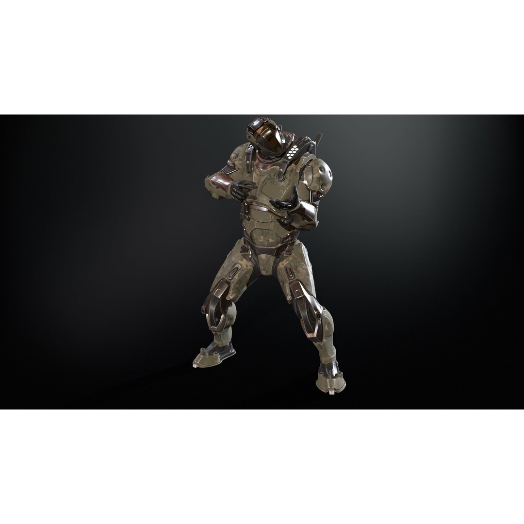 CyberJagg 3D Model – Low Poly Sci-Fi Character with Animations - View 28