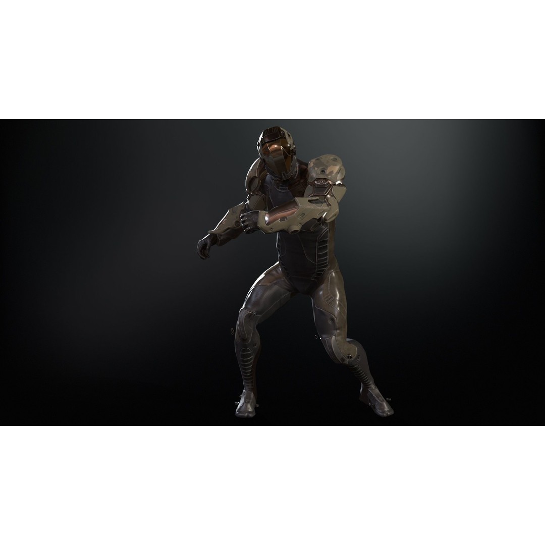 CyberJagg 3D Model – Low Poly Sci-Fi Character with Animations - View 31