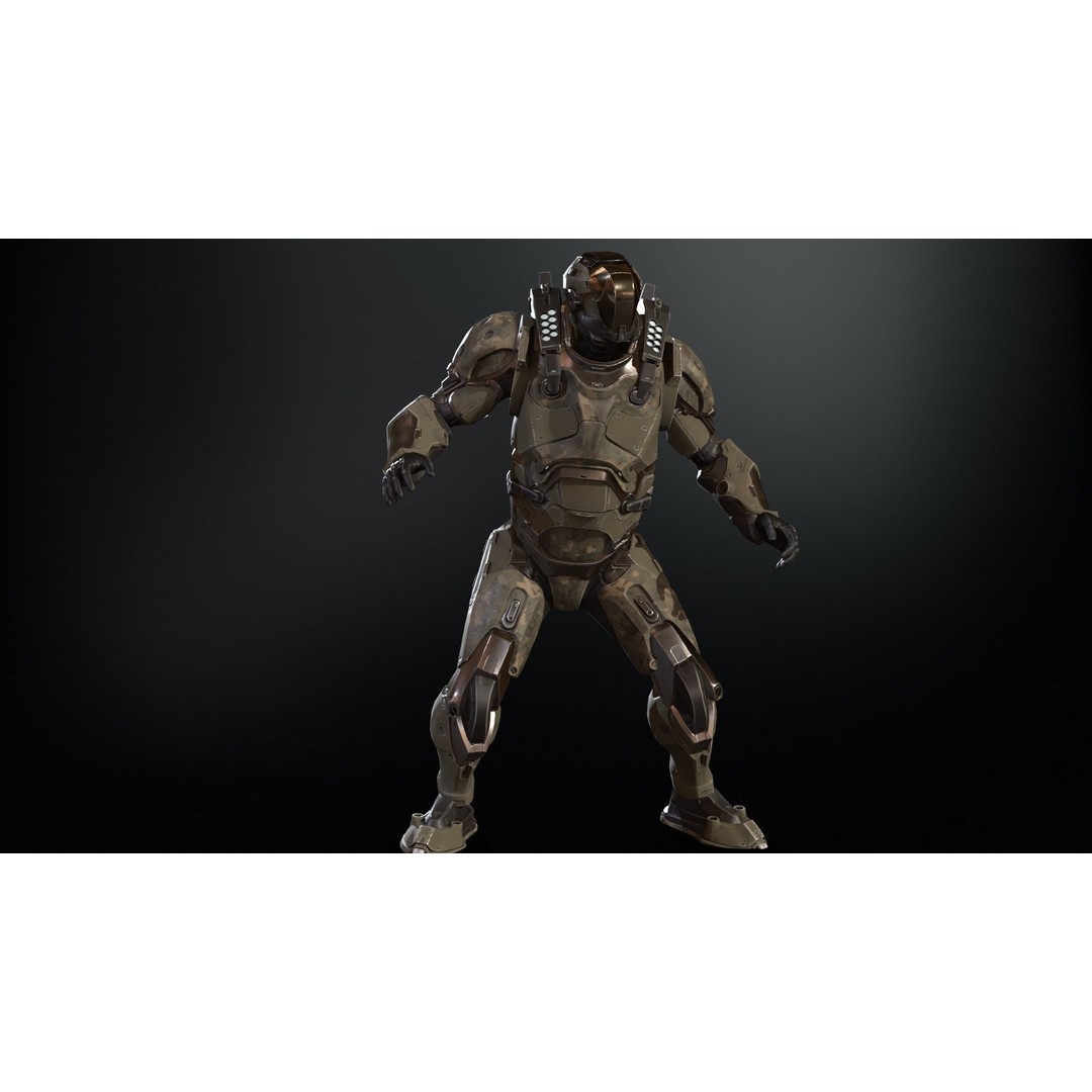 CyberJagg 3D Model – Low Poly Sci-Fi Character with Animations - View 32