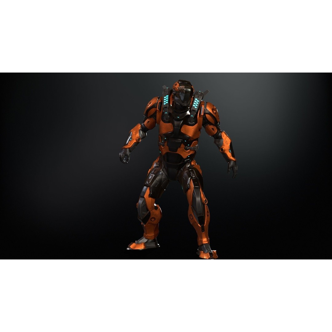 CyberJagg 3D Model – Low Poly Sci-Fi Character with Animations - View 33