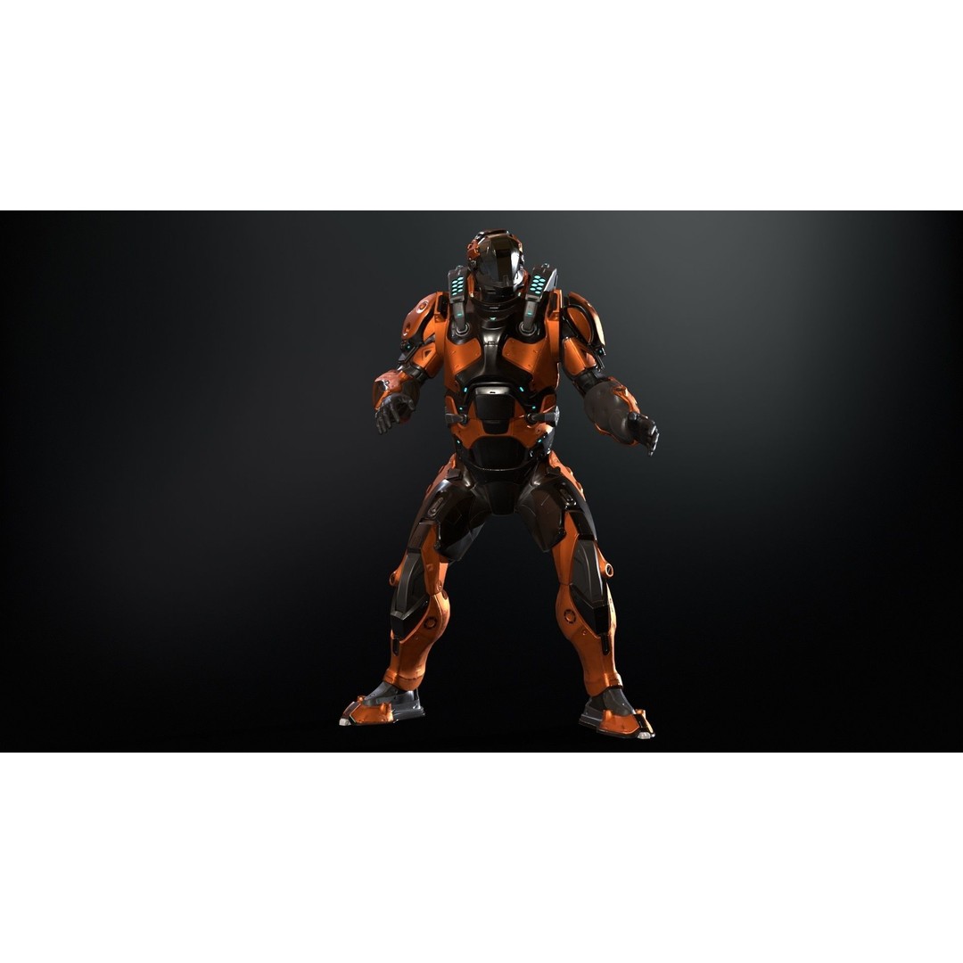 CyberJagg 3D Model – Low Poly Sci-Fi Character with Animations - View 34