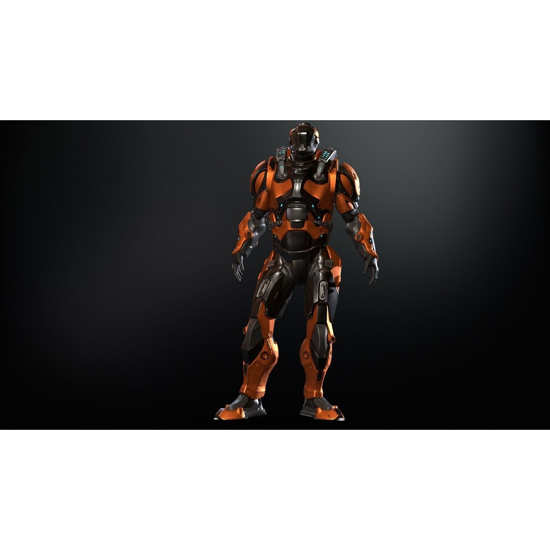 CyberJagg 3D Model – Low Poly Sci-Fi Character with Animations - View 35