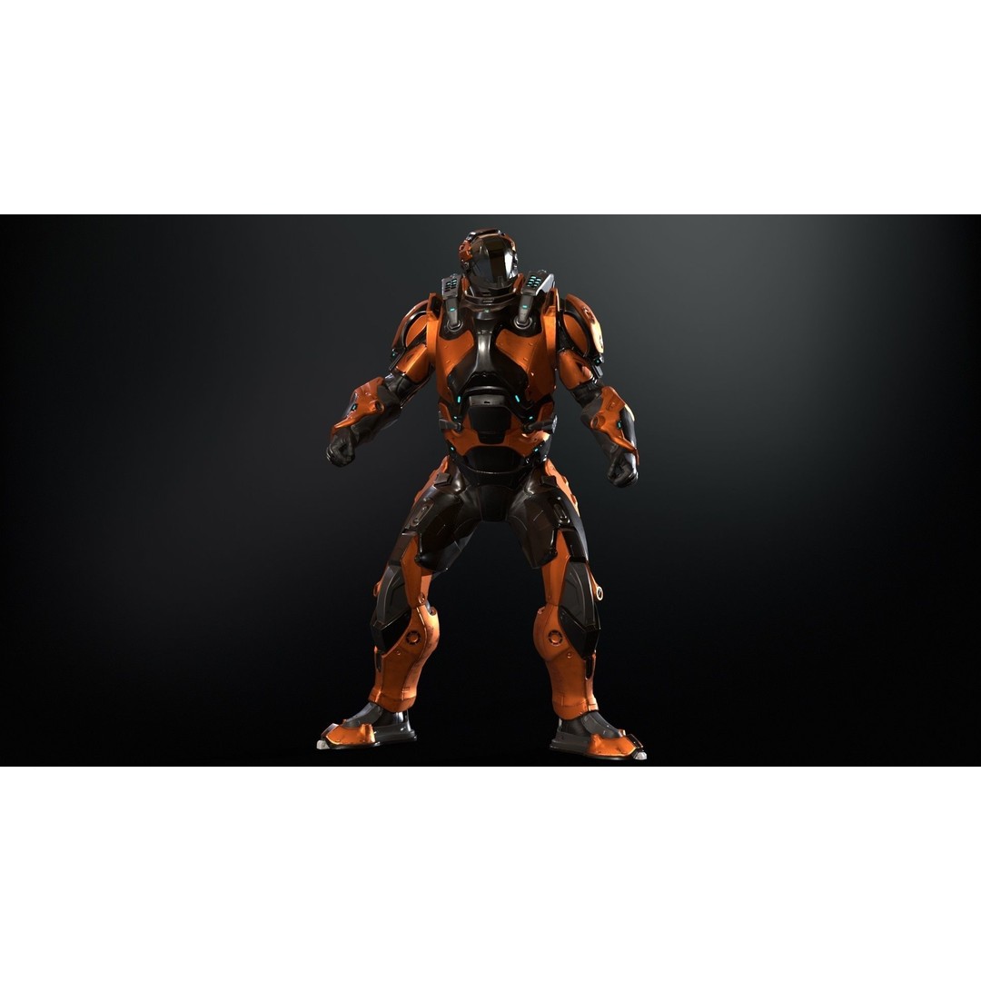 CyberJagg 3D Model – Low Poly Sci-Fi Character with Animations - View 36