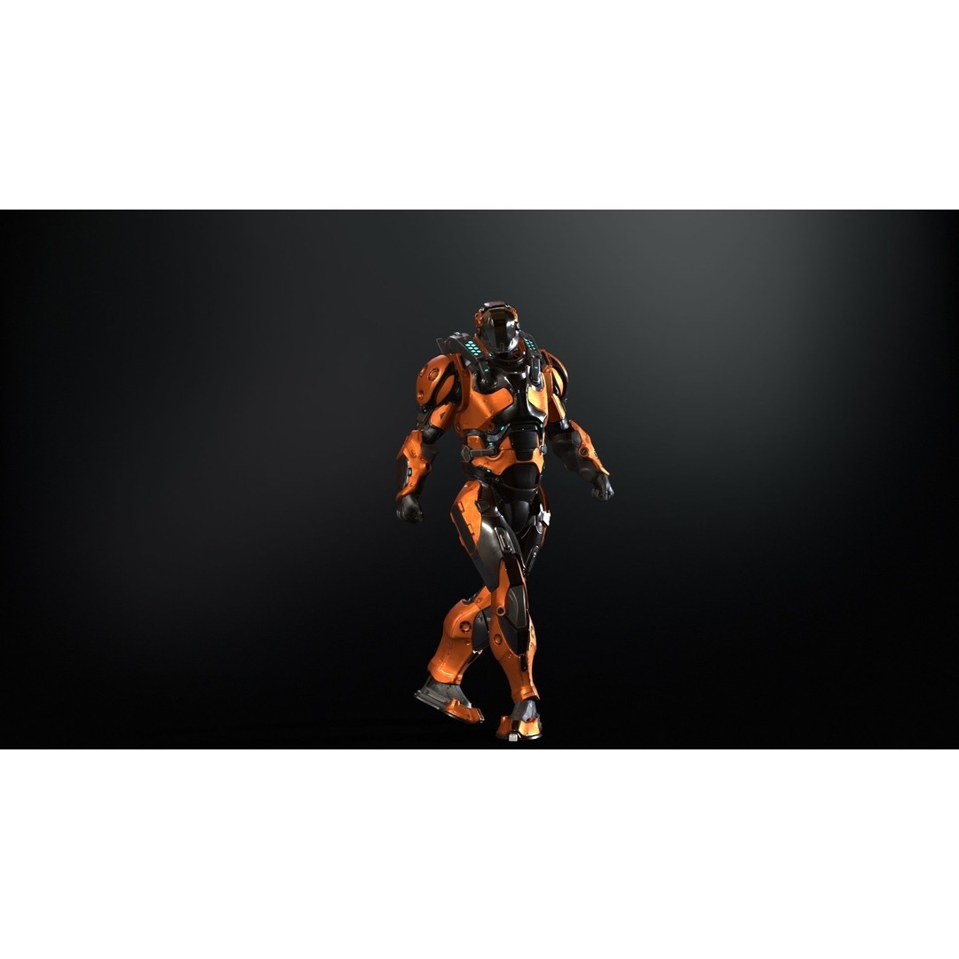 CyberJagg 3D Model – Low Poly Sci-Fi Character with Animations - View 37