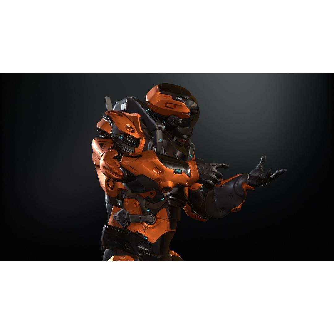 CyberJagg 3D Model – Low Poly Sci-Fi Character with Animations - View 38
