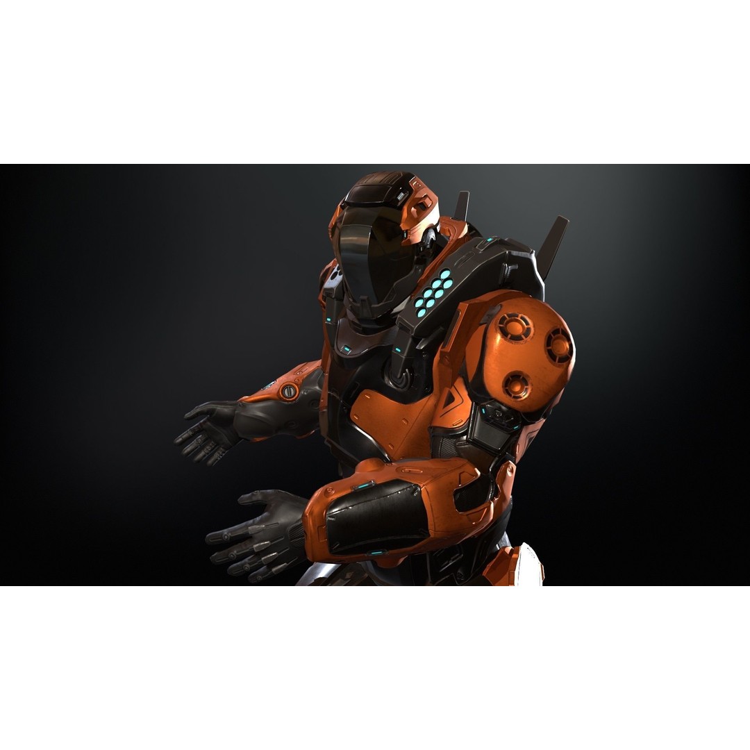 CyberJagg 3D Model – Low Poly Sci-Fi Character with Animations - View 39