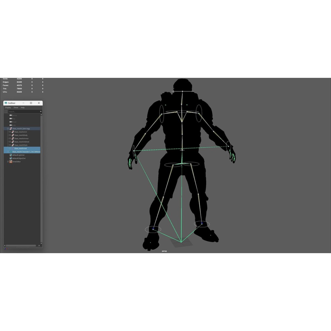CyberJagg 3D Model – Low Poly Sci-Fi Character with Animations - View 43