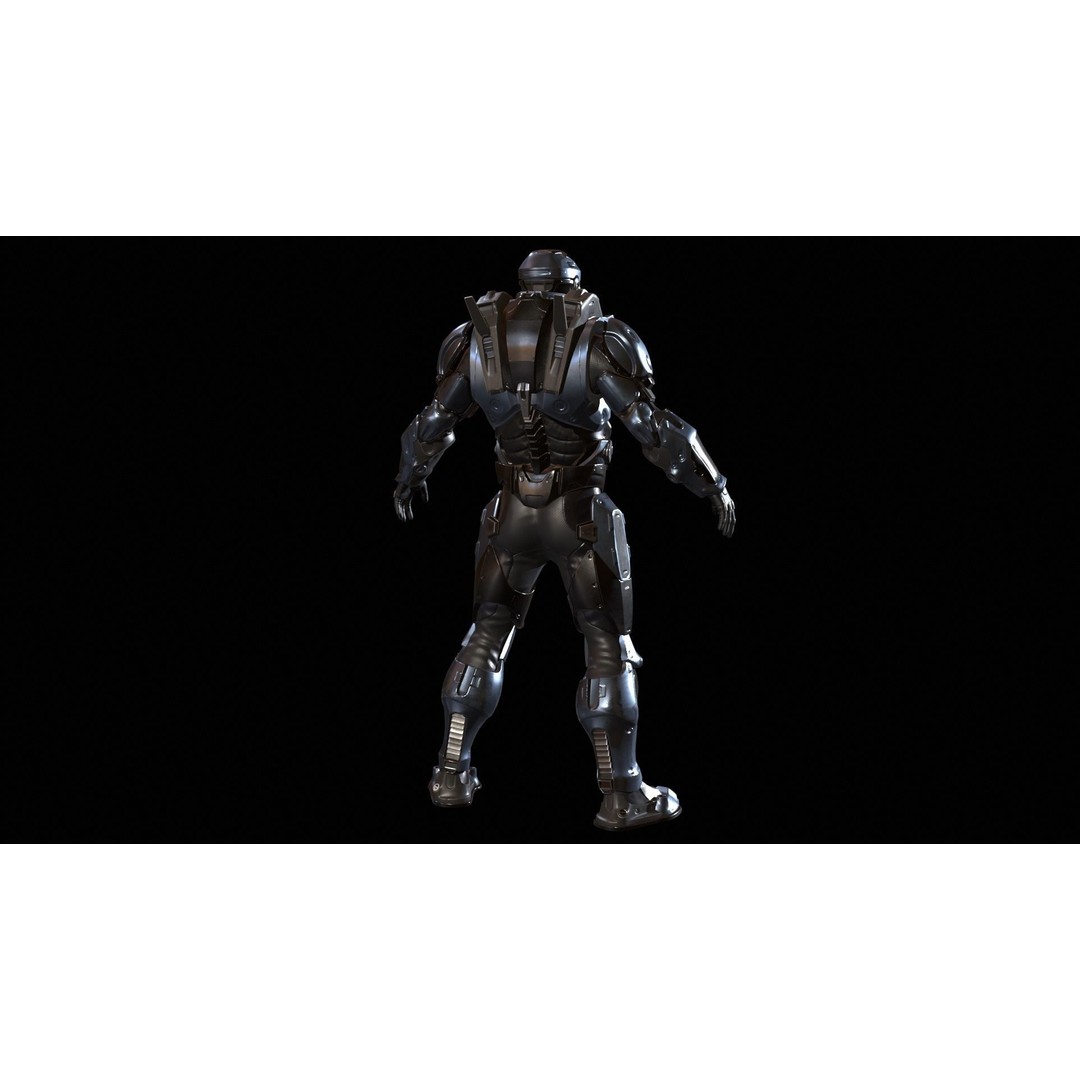 CyberJagg 3D Model – Low Poly Sci-Fi Character with Animations - View 7