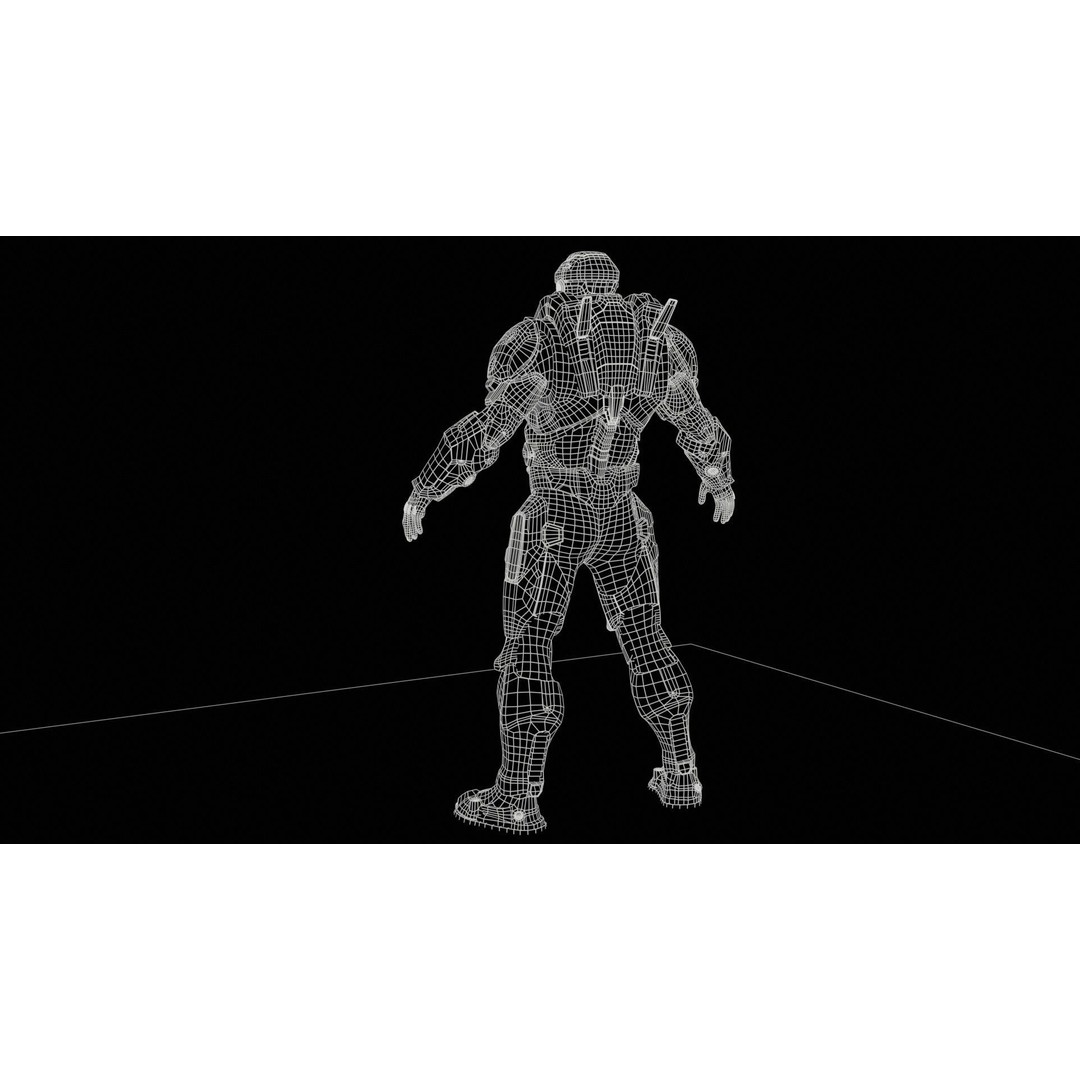 CyberJagg 3D Model – Low Poly Sci-Fi Character with Animations - View 8