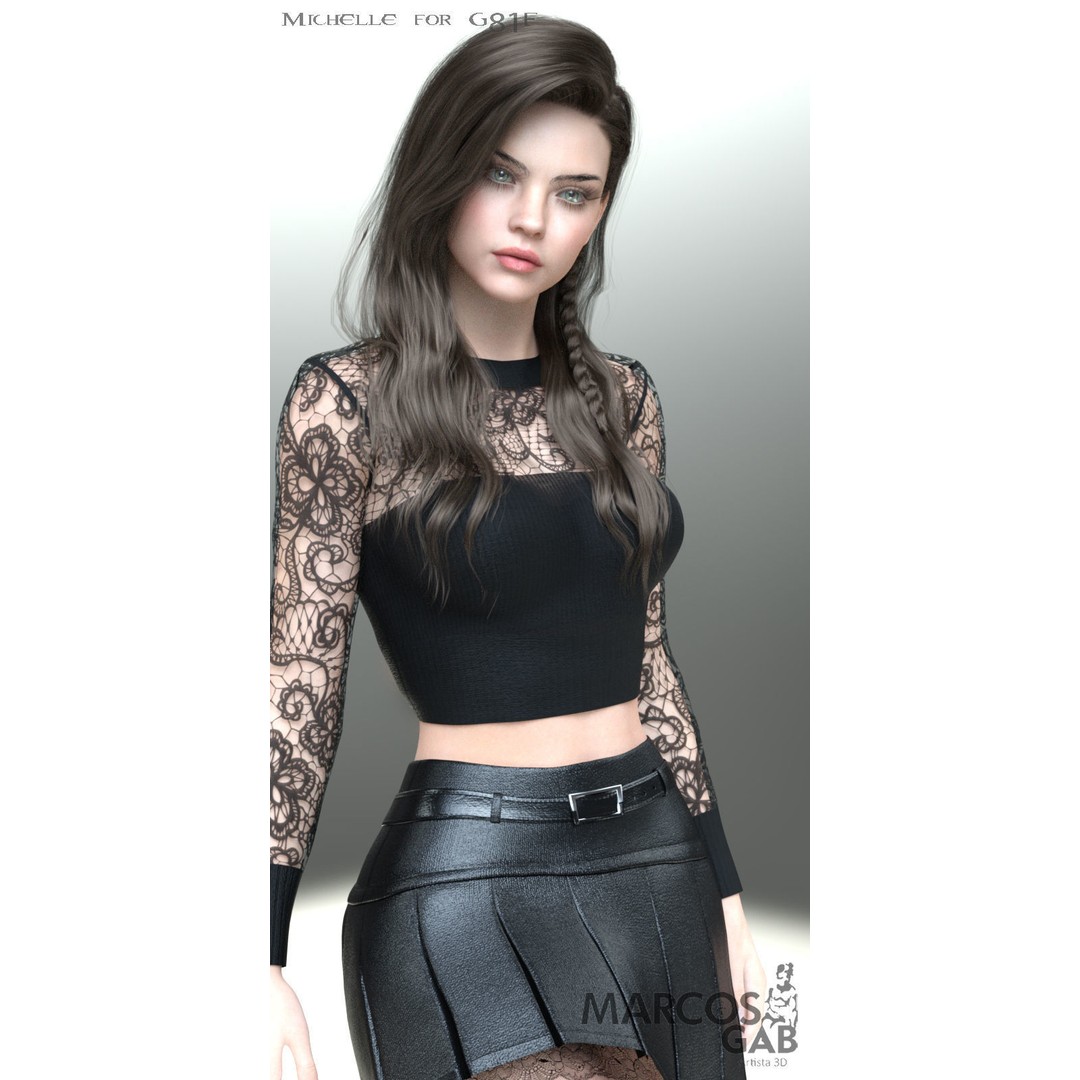MGAB Michelle 3D Model – Beautiful Character for Genesis 8.1, Rigged PBR - View 13