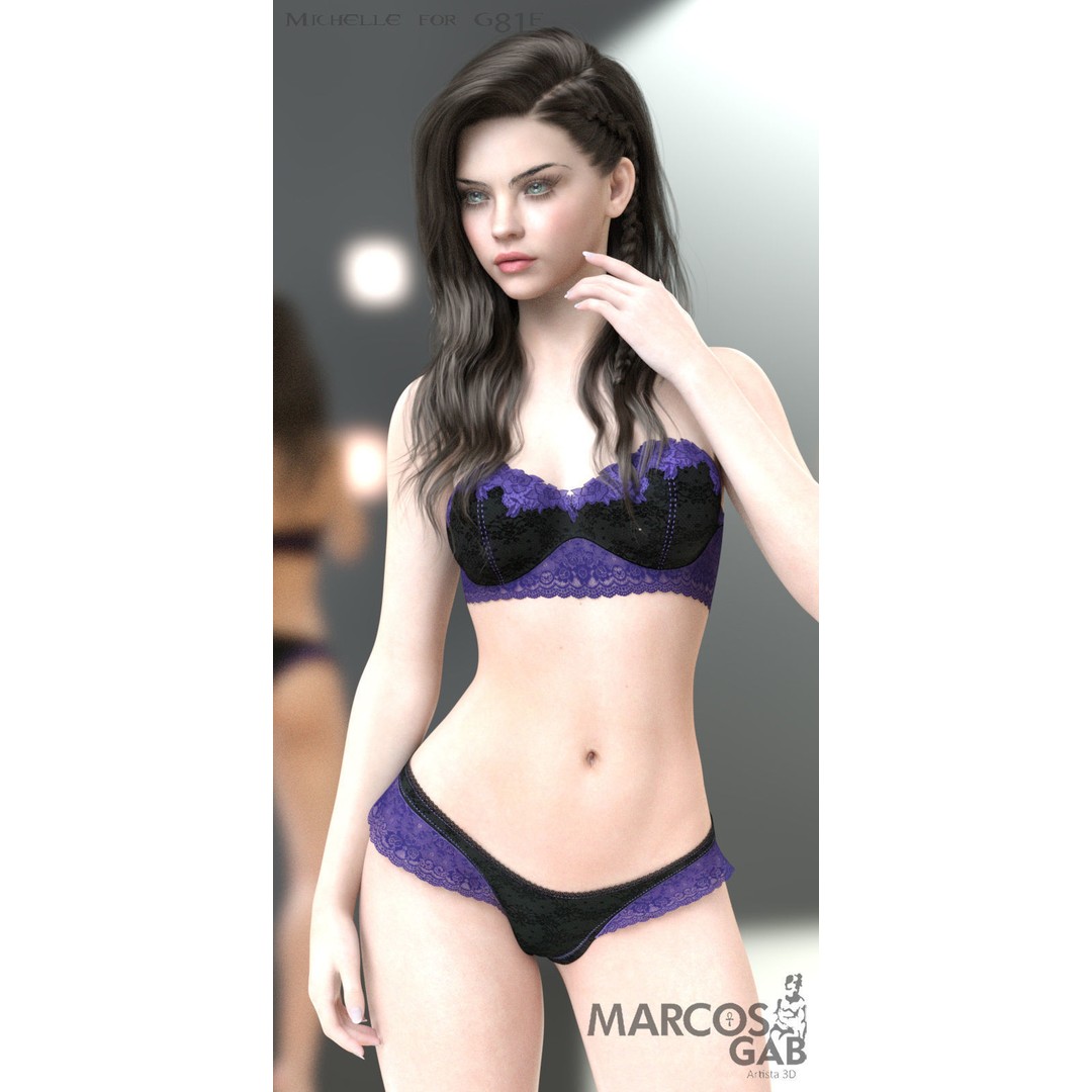 MGAB Michelle 3D Model – Beautiful Character for Genesis 8.1, Rigged PBR - View 14