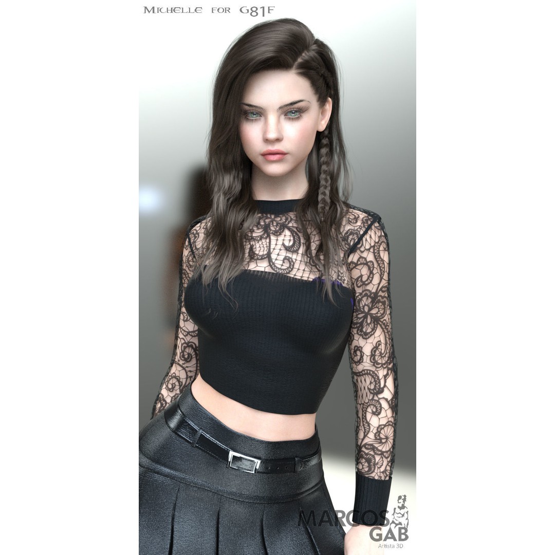 MGAB Michelle 3D Model – Beautiful Character for Genesis 8.1, Rigged PBR - View 19